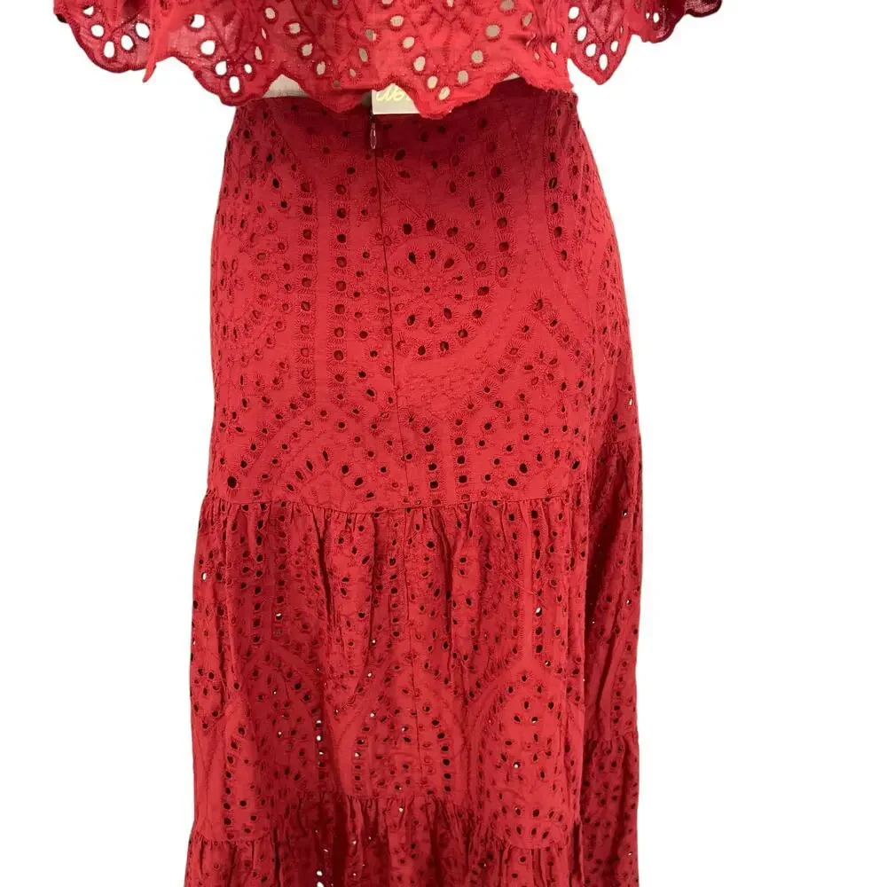 Astra Signature Julie Ruffle Lace Bandeau Tiered Maxi Skirt‎ Set Size 16
